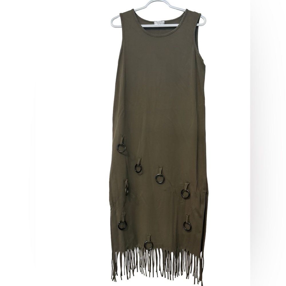 Femme fatale- unique dress kaki size Small made in Italy 🇮🇹